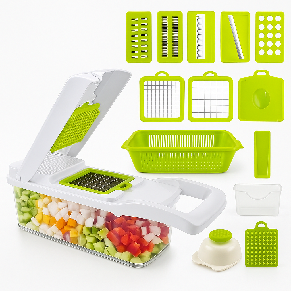 Cortador de Verduras Manual Multifuncional – Rápido, Seguro y Sin Esfuerzo
