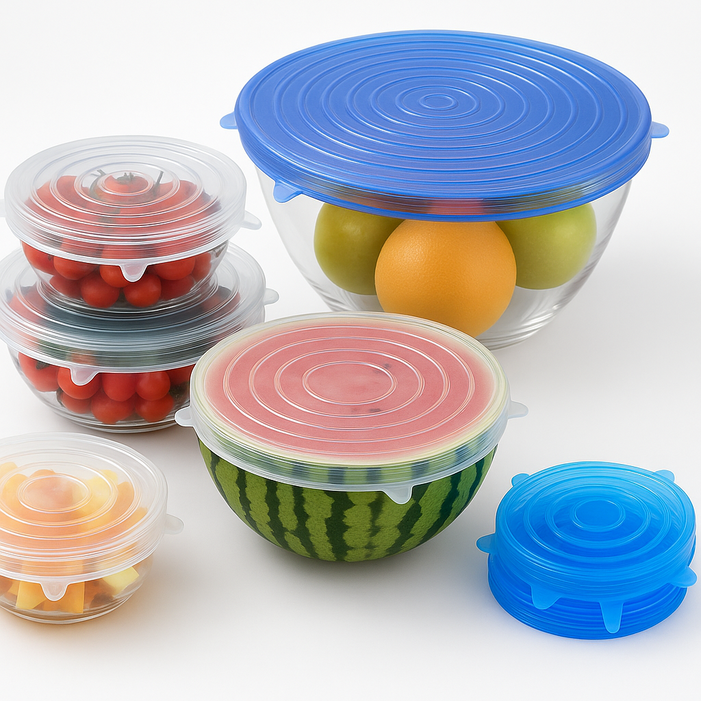 Tapa de Silicona Reutilizable – Conserva Alimentos Sin Plástico y Sin Derrames