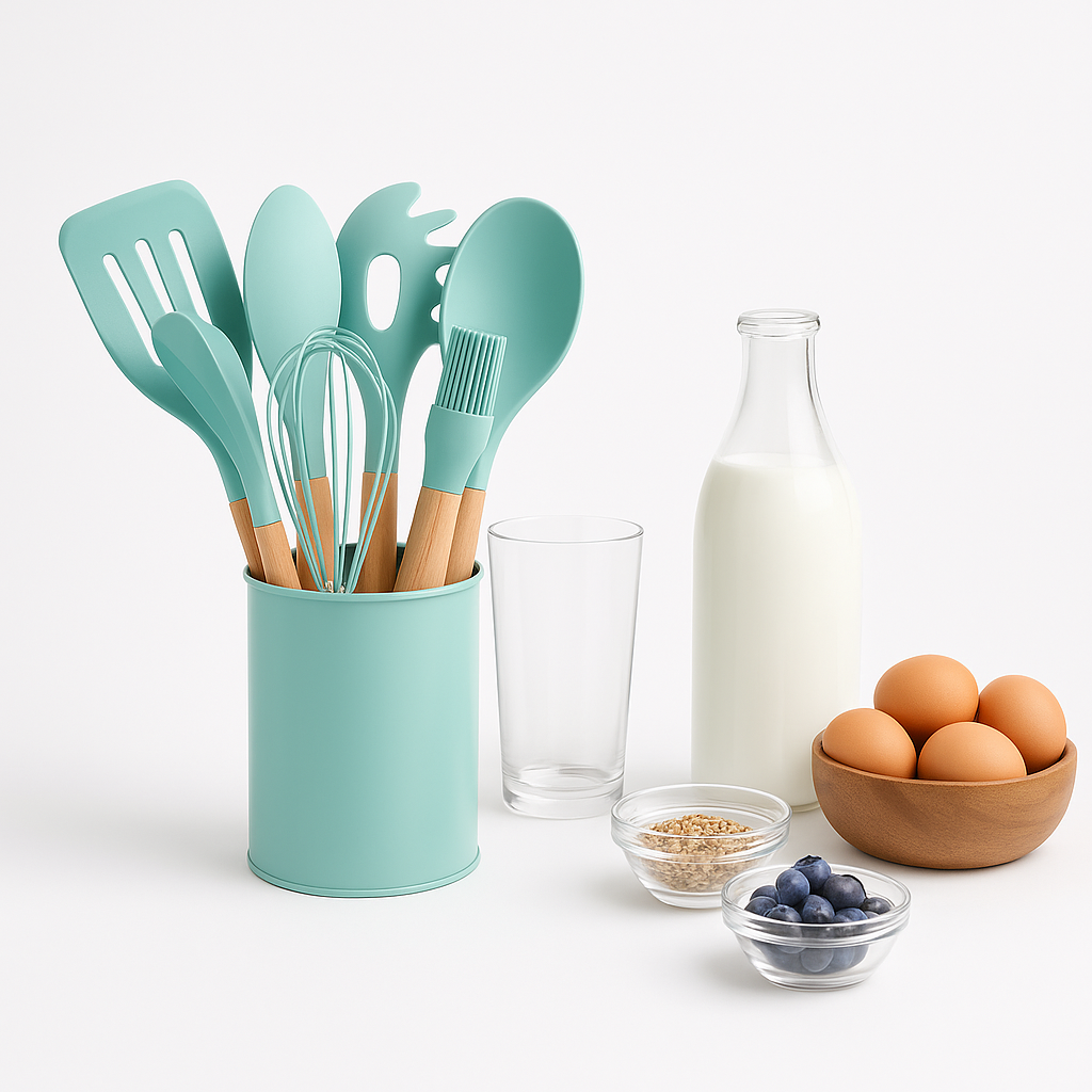 Set de Utensilios de Cocina de Silicona – 12 Piezas Resistentes al Calor