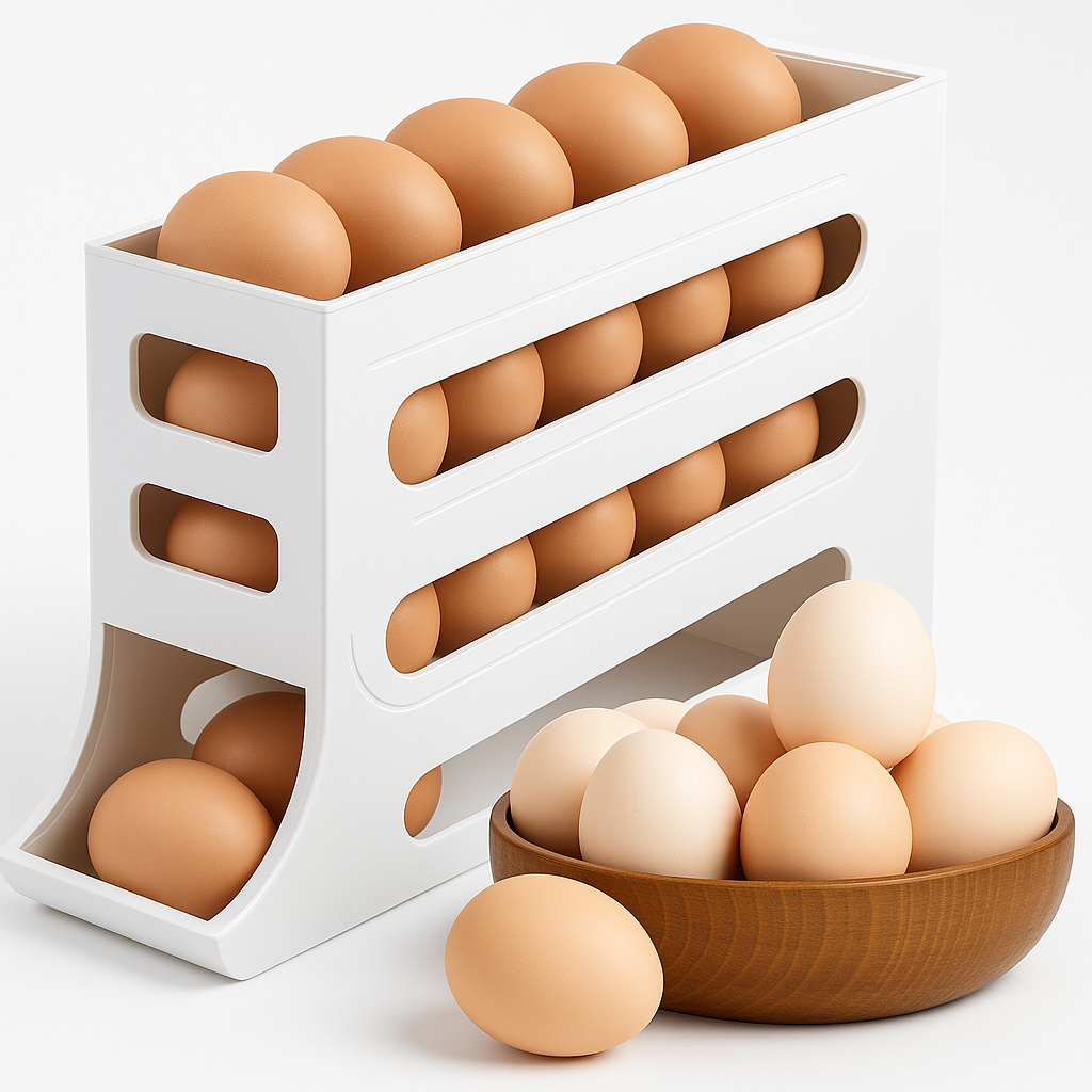 Dispensador de Huevos de Cocina – Organizador de Nevera Práctico y Compacto
