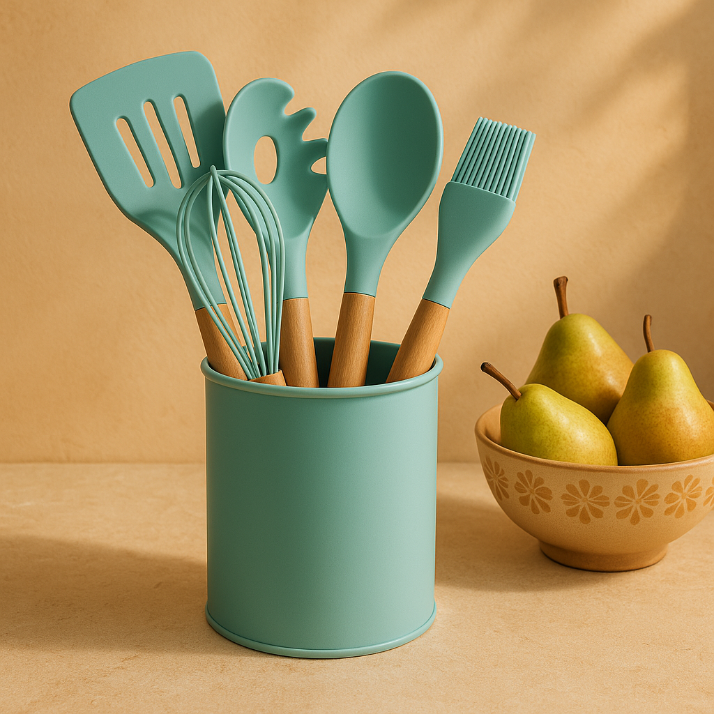 Set de Utensilios de Cocina de Silicona – 12 Piezas Resistentes al Calor