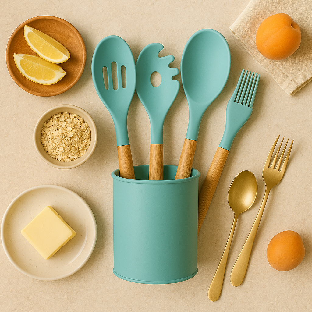 Set de Utensilios de Cocina de Silicona – 12 Piezas Resistentes al Calor