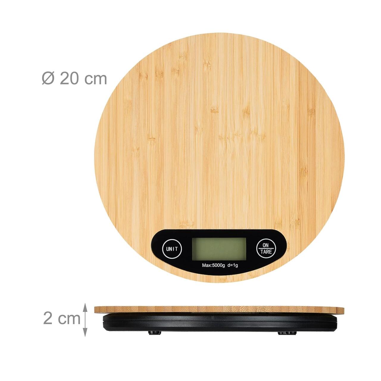 Balanza de Cocina Digital de Bambú – Precisión, Estilo Natural y Ecológica