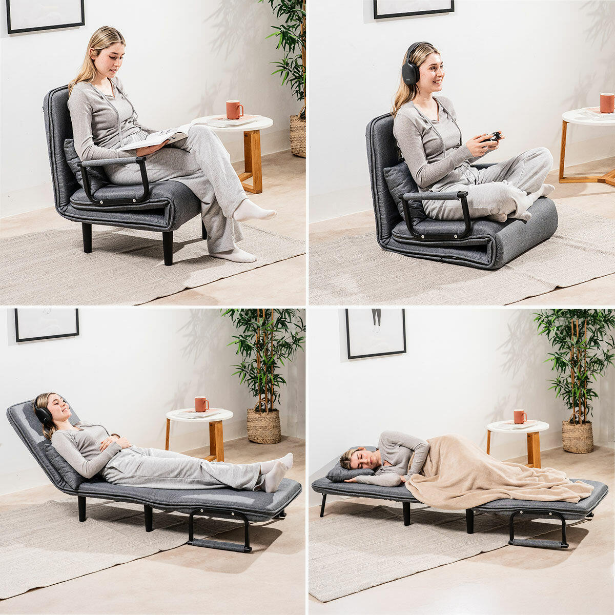 Sofá Cama Convertible 4 en 1 – Diseño Compacto y Funcional para Espacios Reducidos
