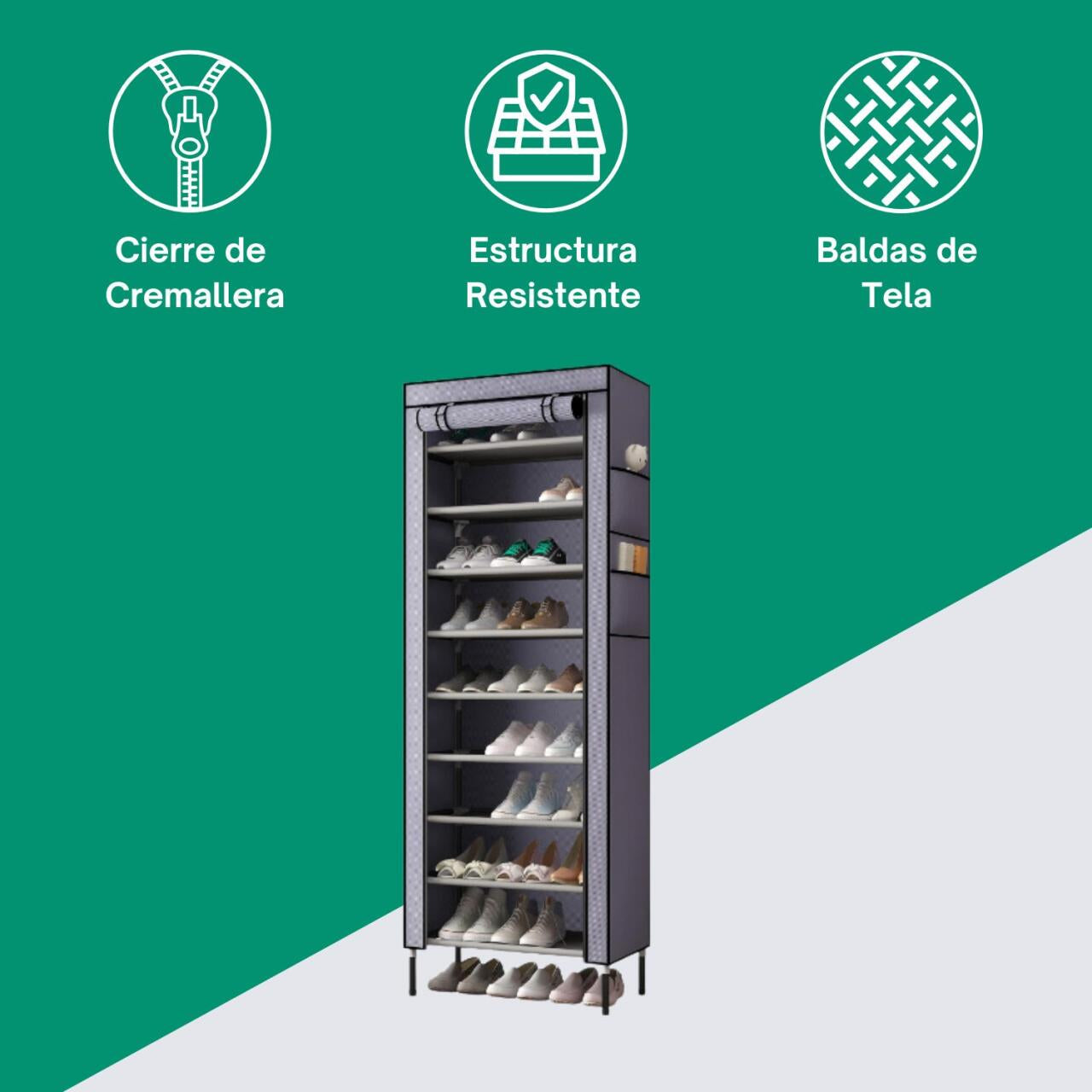 Zapatero de Tela – Organizador Plegable y Ligero para Calzado