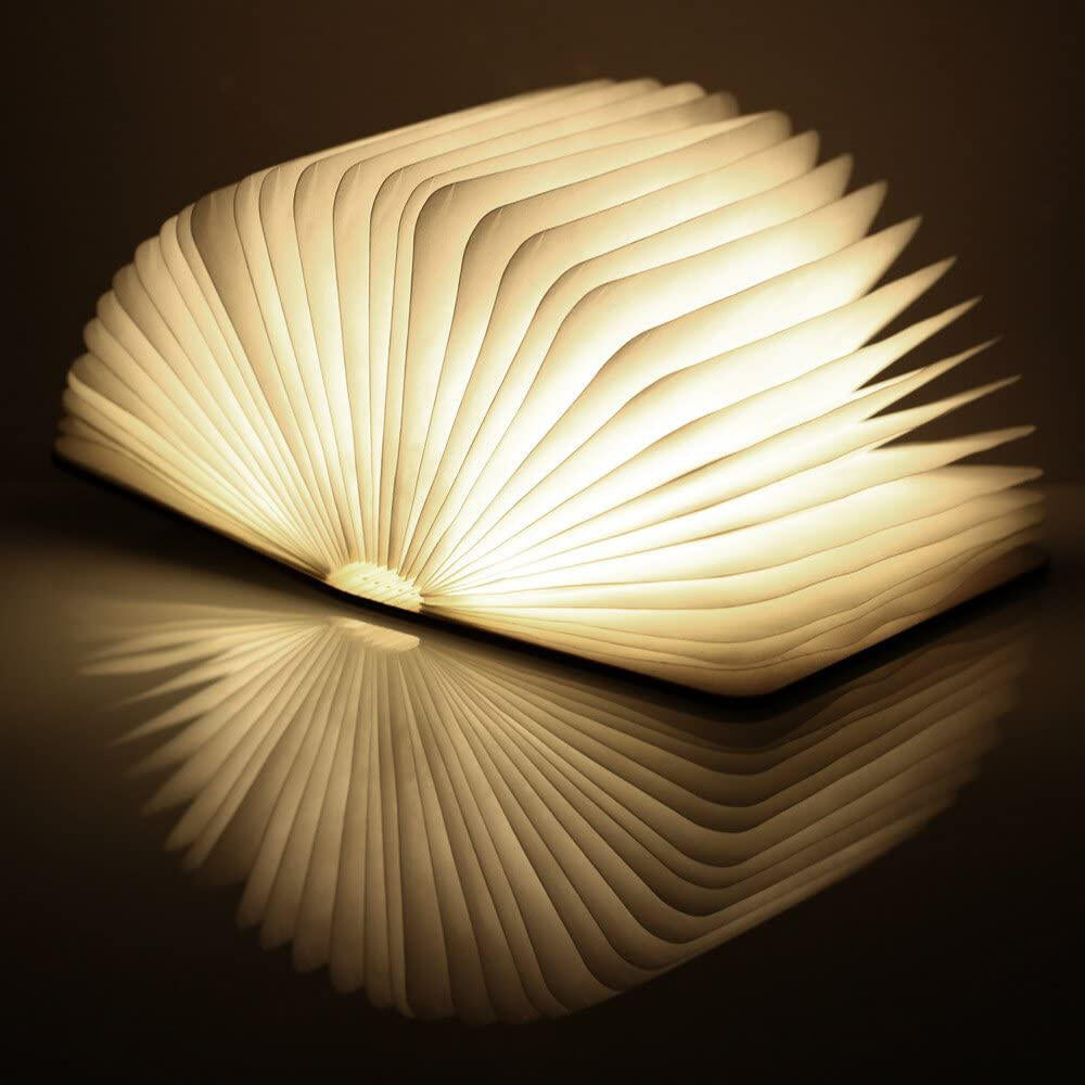 Lámpara Libro Plegable de Madera – Decorativa, Portátil y Regalo Original
