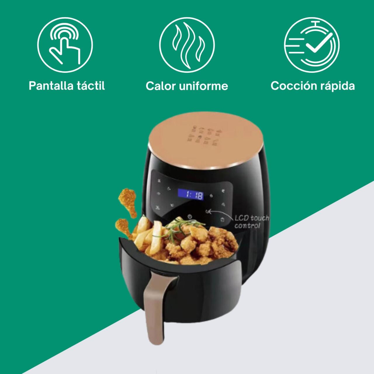 Freidora de Aire 6L – Cocina Saludable sin Aceite con Gran Capacidad