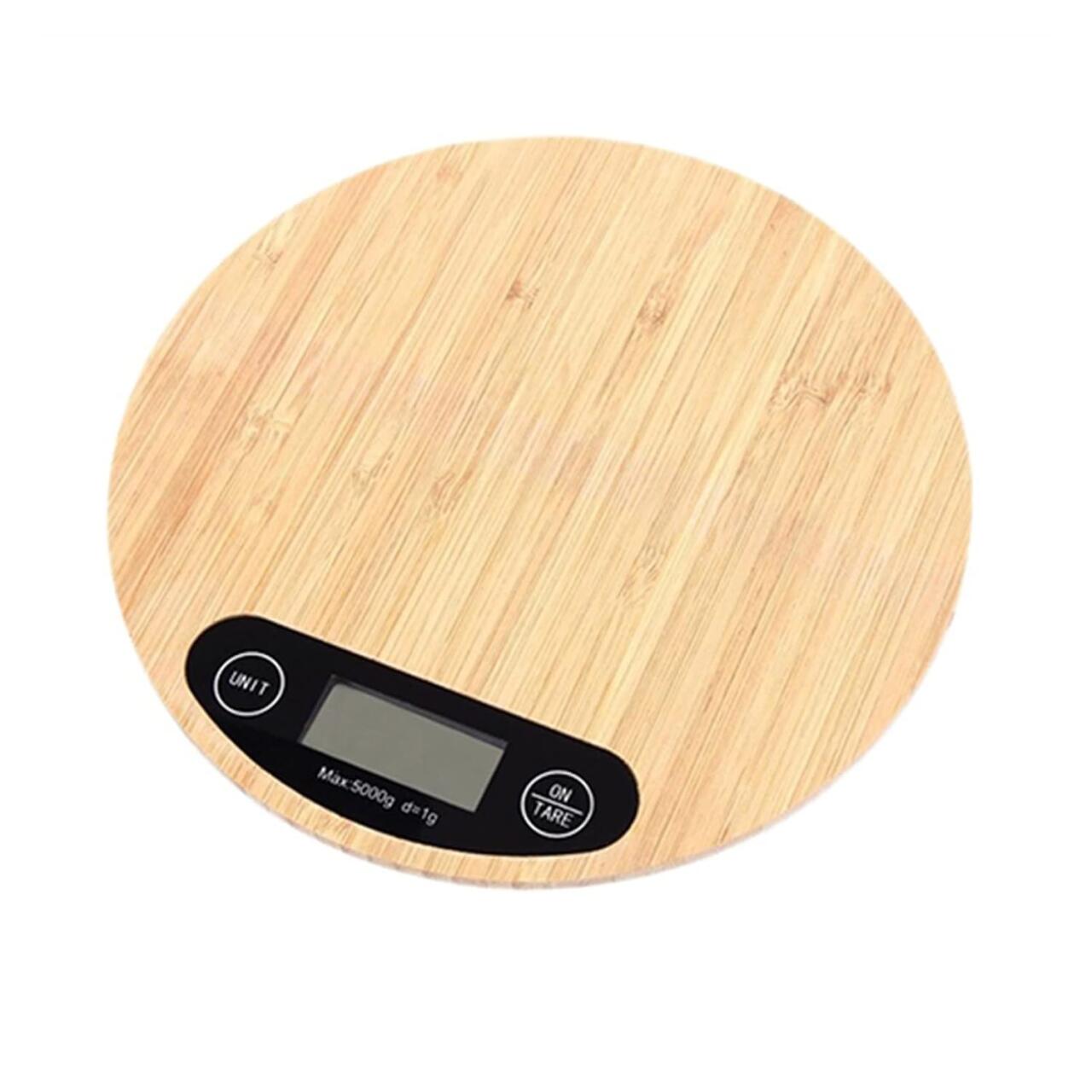 Balanza de Cocina Digital de Bambú – Precisión, Estilo Natural y Ecológica