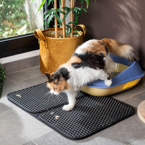 Alfombra para Arenero de Gatos – Captura la Arena y Mantiene Limpio el Suelo
